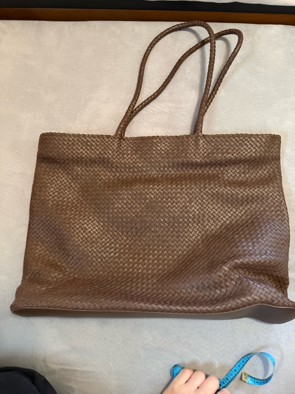 Quince Leather Brown Woven Leather Tote Bag